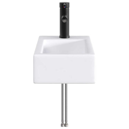 Bathroom Wash Basin Matte Black 45.5 x 25.5 x 13 cm Metal
