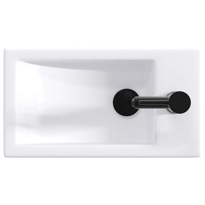 Bathroom Wash Basin Matte Black 45.5 x 25.5 x 13 cm Metal