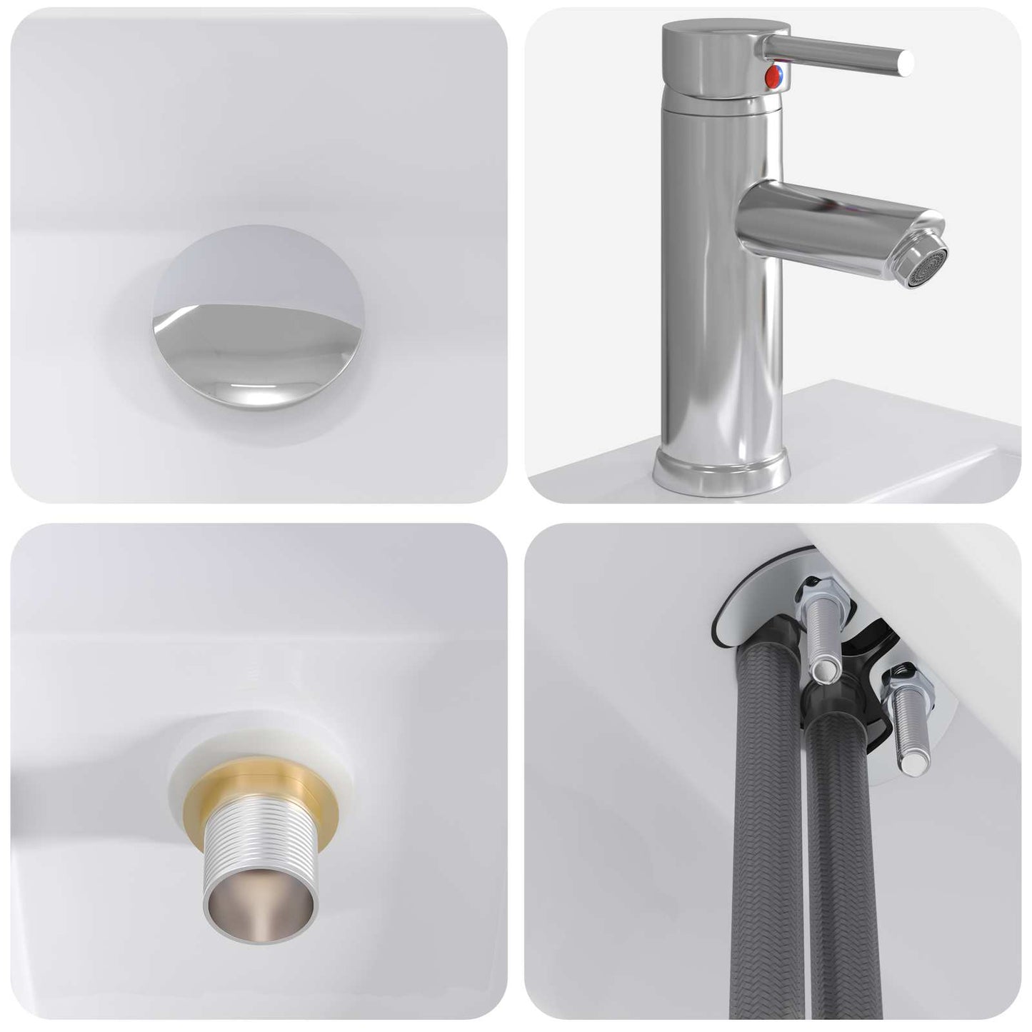 Bathroom Wash Basin Chrome 45.5 x 25.5 x 13 cm Metal