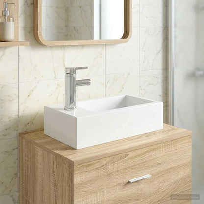 Bathroom Wash Basin Chrome 45.5 x 25.5 x 13 cm Metal