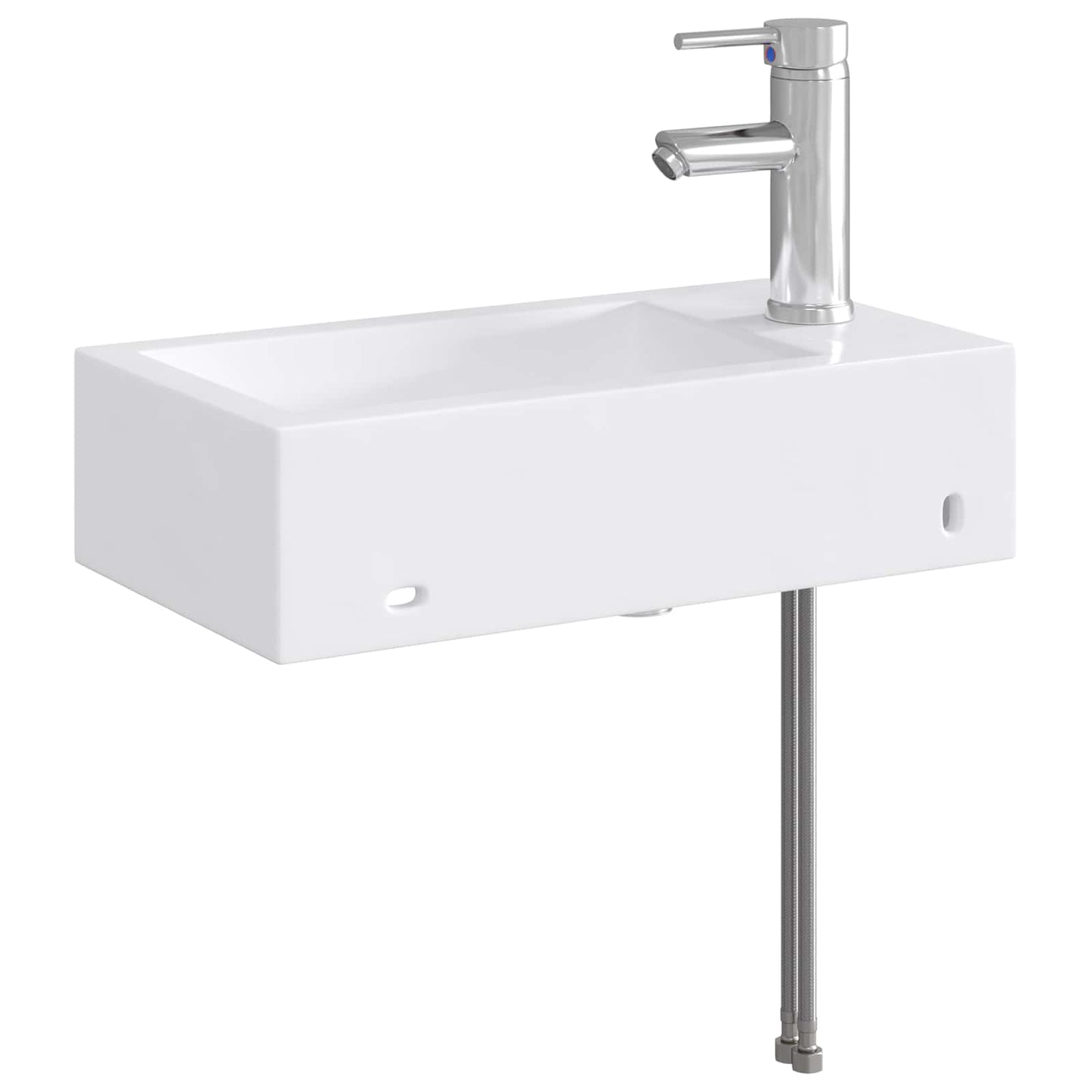 Bathroom Wash Basin Chrome 45.5 x 25.5 x 13 cm Metal