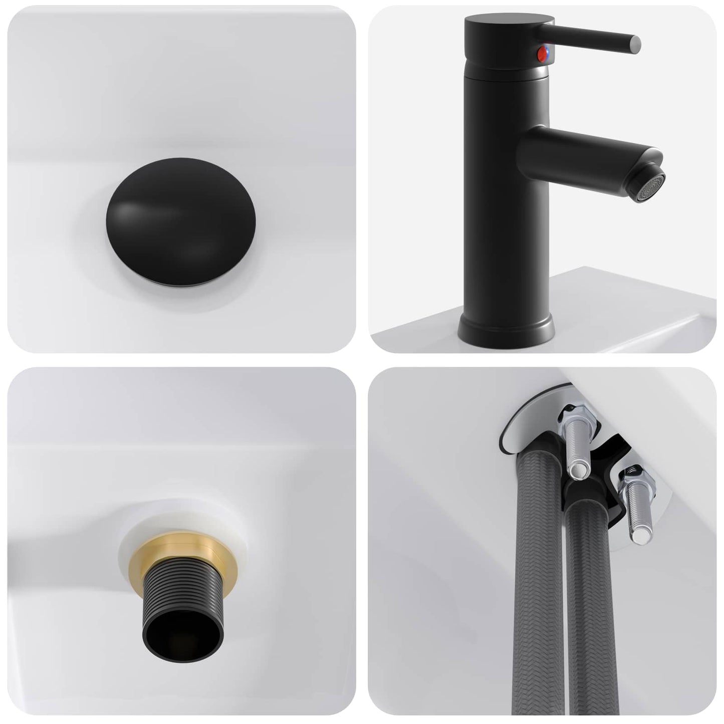Bathroom Wash Basin Matte Black 45.5 x 25.5 x 13 cm Metal