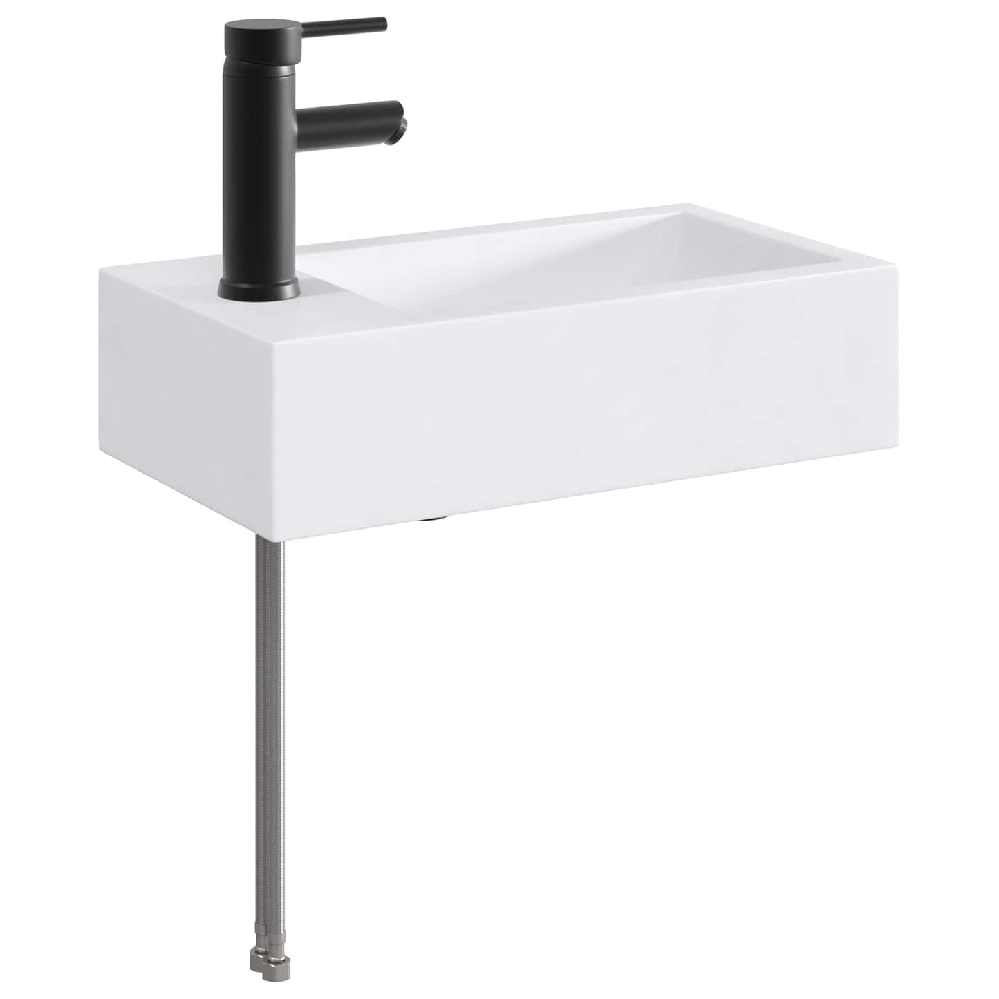 Bathroom Wash Basin Matte Black 45.5 x 25.5 x 13 cm Metal