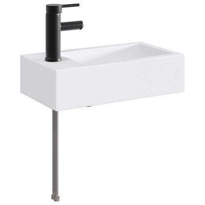 Bathroom Wash Basin Matte Black 45.5 x 25.5 x 13 cm Metal