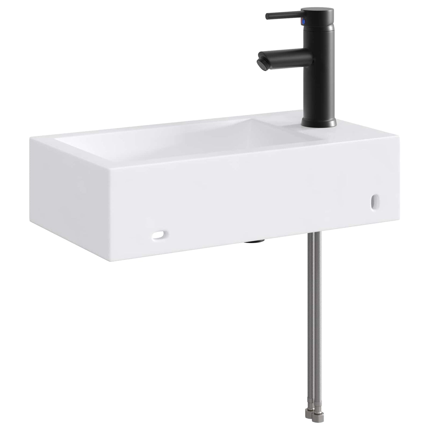 Bathroom Wash Basin Matte Black 45.5 x 25.5 x 13 cm Metal