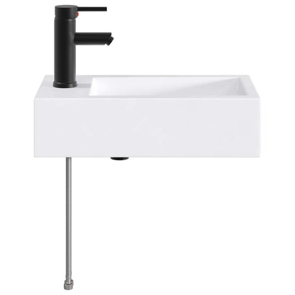 Bathroom Wash Basin Matte Black 45.5 x 25.5 x 13 cm Metal