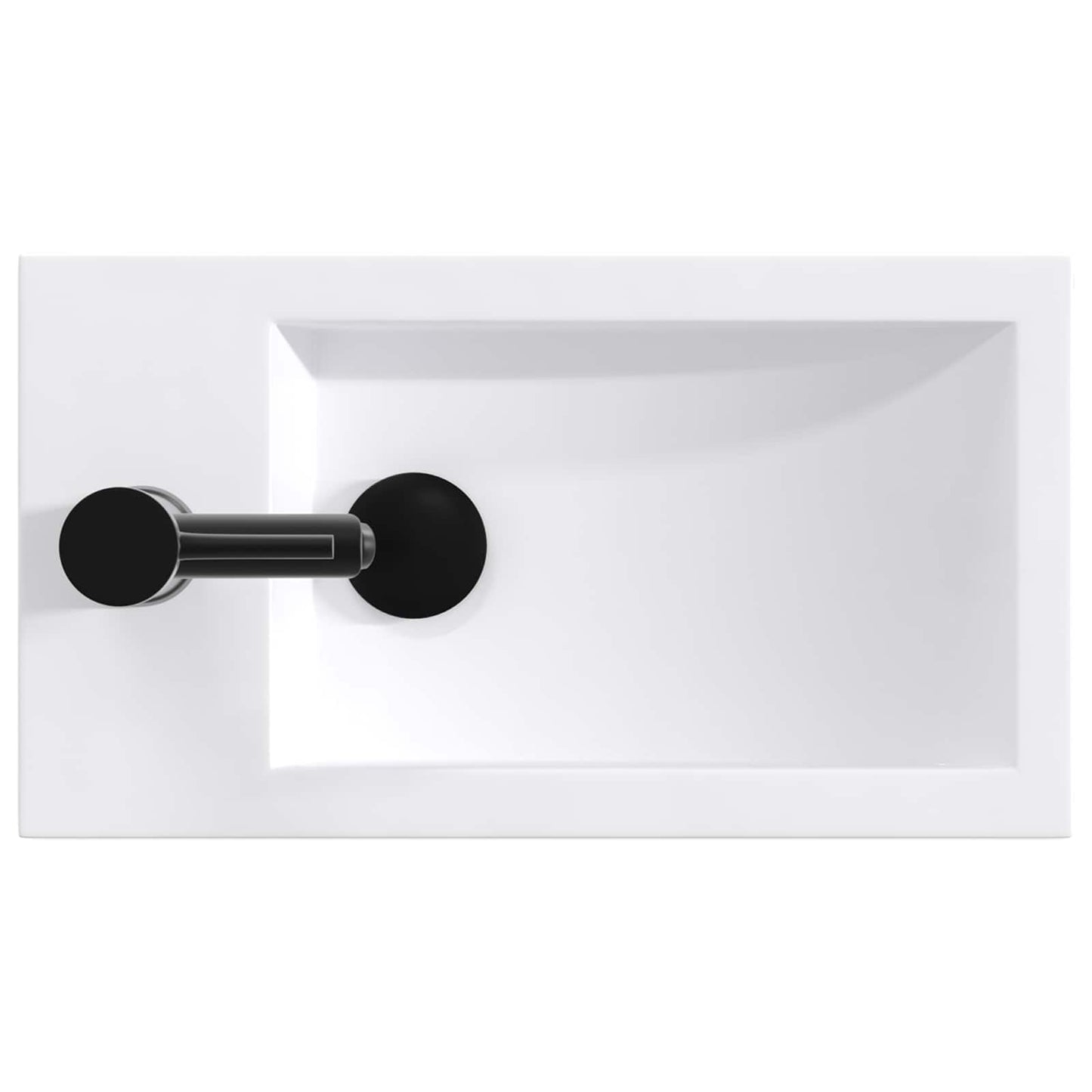 Bathroom Wash Basin Matte Black 45.5 x 25.5 x 13 cm Metal