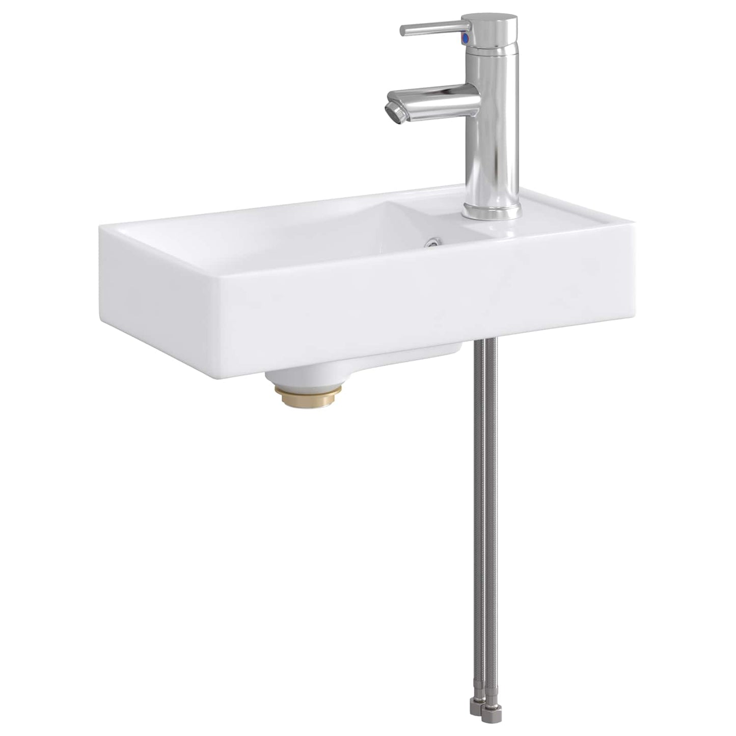 Bathroom Wash Basin Chrome 40.5 x 22.5 x 11.5 cm Metal