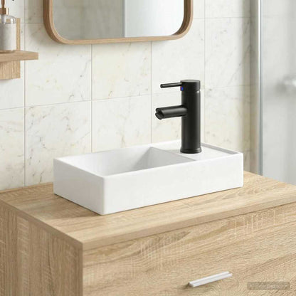 Bathroom Wash Basin Matte Black 40.5 x 22.5 x 11.5 cm Metal