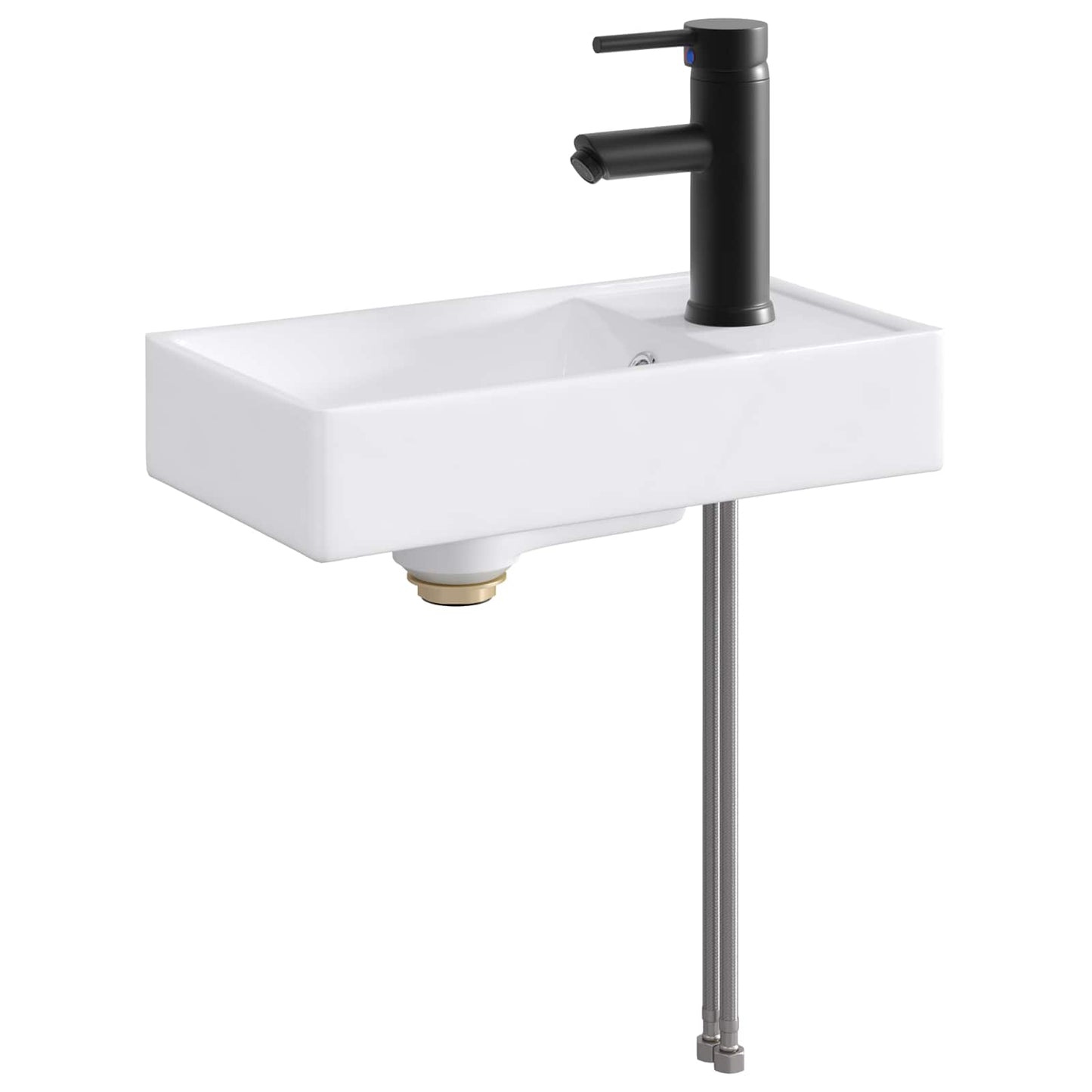 Bathroom Wash Basin Matte Black 40.5 x 22.5 x 11.5 cm Metal