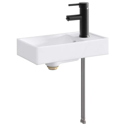 Bathroom Wash Basin Matte Black 40.5 x 22.5 x 11.5 cm Metal