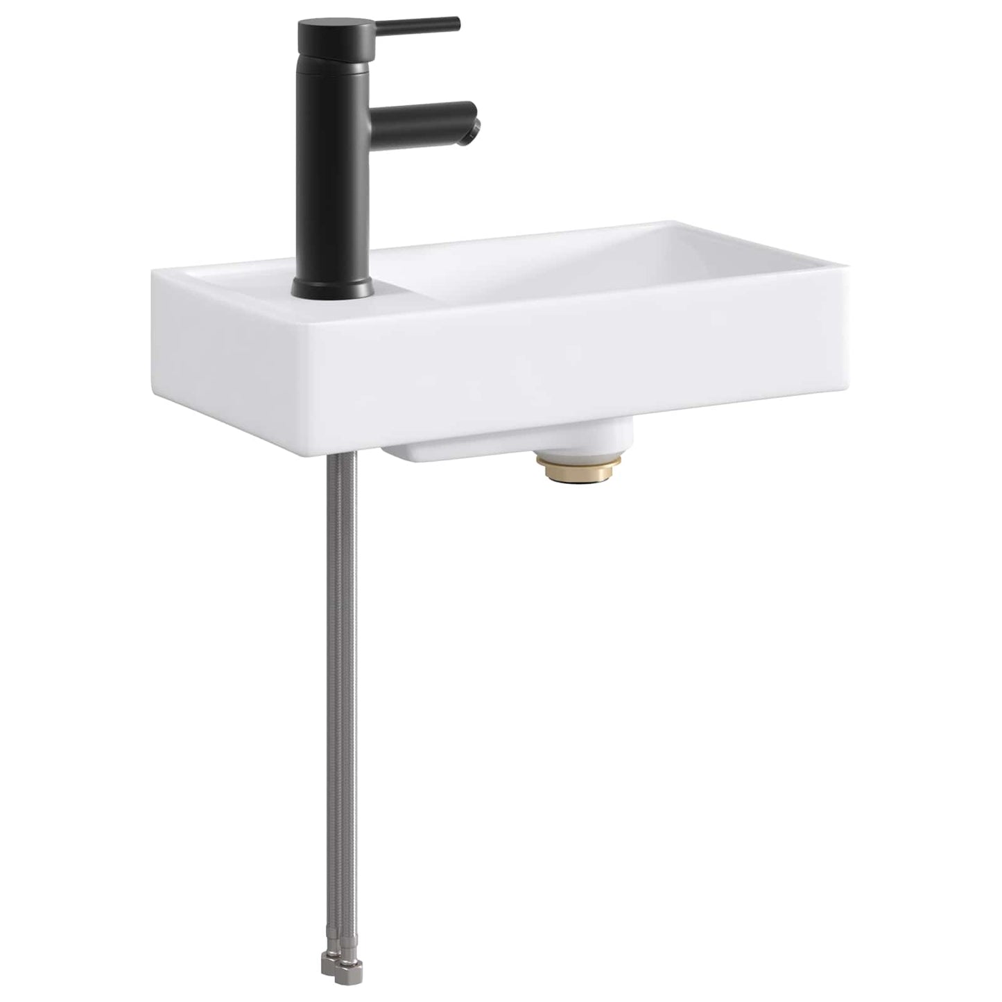 Bathroom Wash Basin Matte Black 40.5 x 22.5 x 11.5 cm Metal