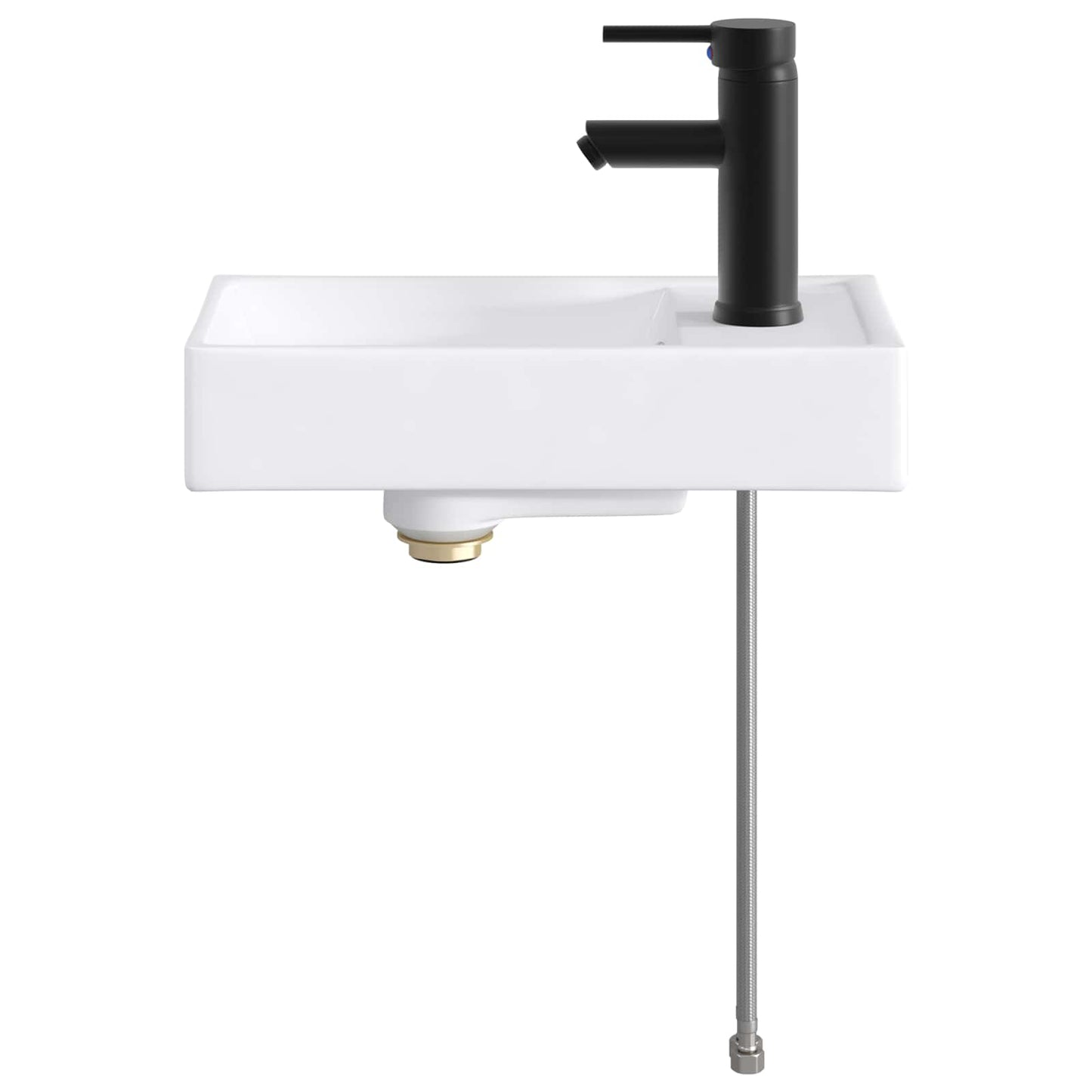 Bathroom Wash Basin Matte Black 40.5 x 22.5 x 11.5 cm Metal