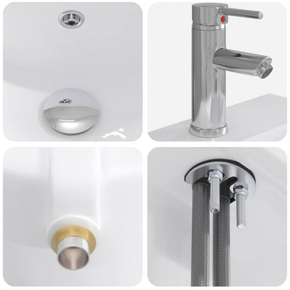 Bathroom Wash Basin Chrome 42 x 40 x 16.5 cm Metal
