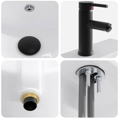 Bathroom Wash Basin Matte Black 42 x 40 x 16.5 cm Metal