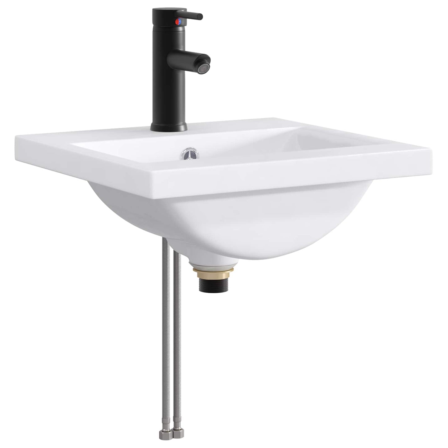 Bathroom Wash Basin Matte Black 42 x 40 x 16.5 cm Metal