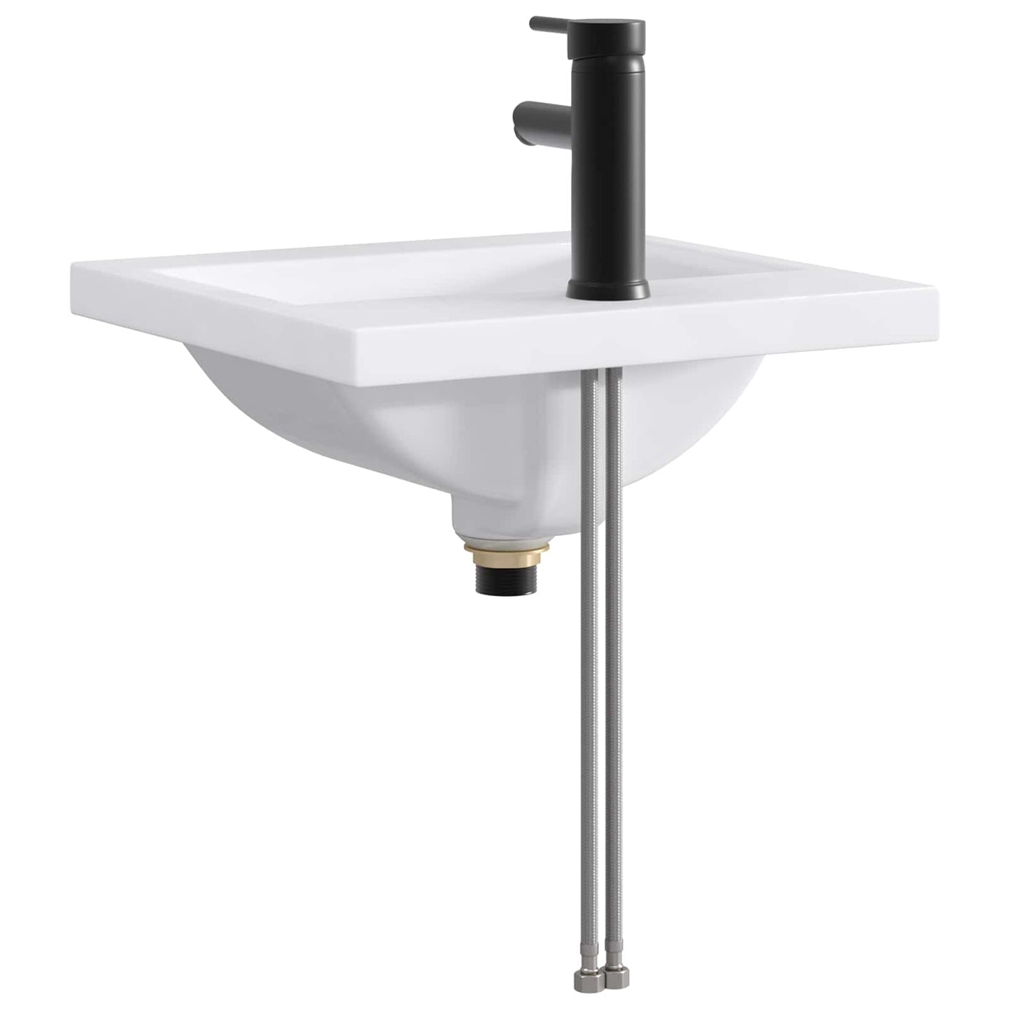 Bathroom Wash Basin Matte Black 42 x 40 x 16.5 cm Metal