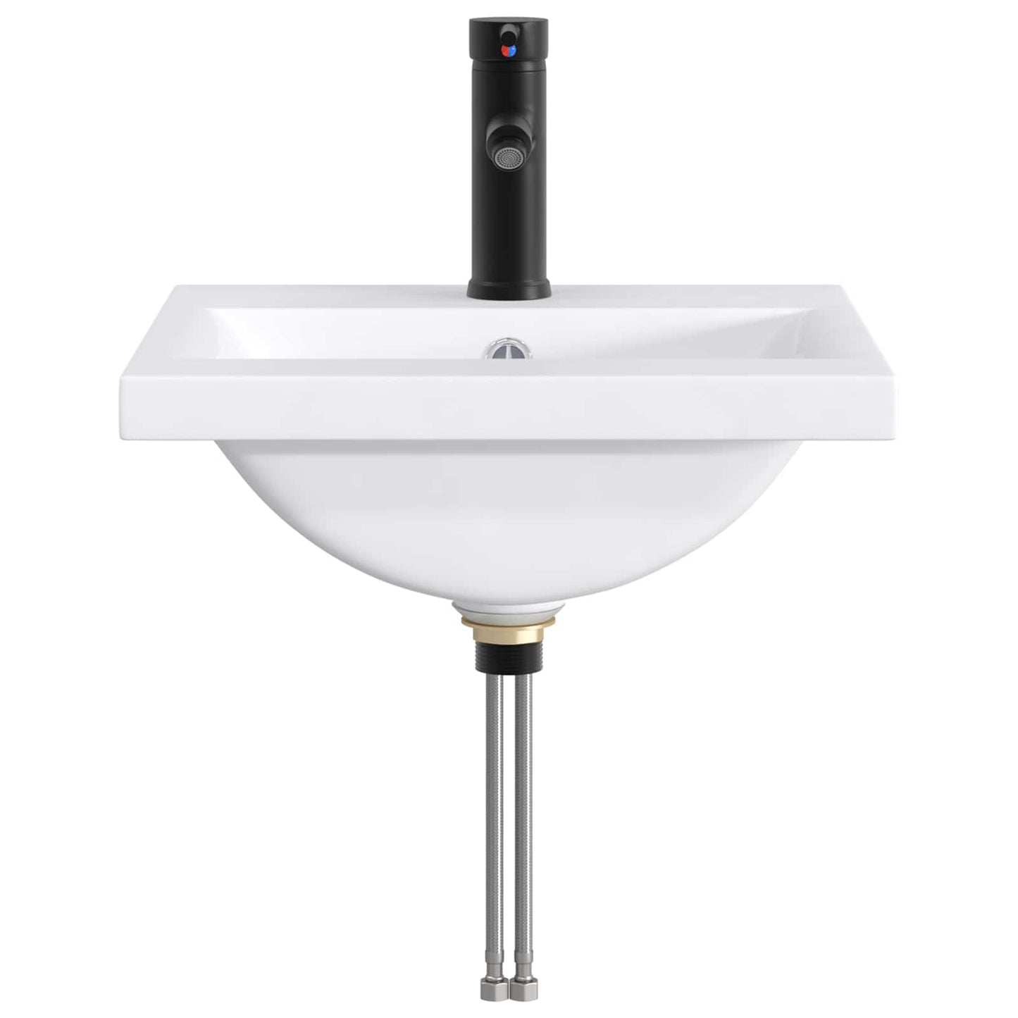 Bathroom Wash Basin Matte Black 42 x 40 x 16.5 cm Metal