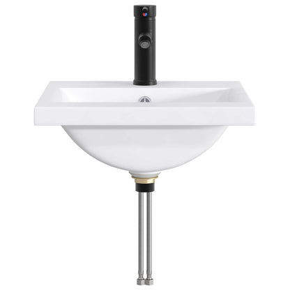 Bathroom Wash Basin Matte Black 42 x 40 x 16.5 cm Metal