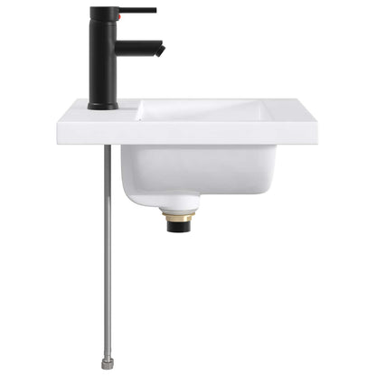 Bathroom Wash Basin Matte Black 42 x 40 x 16.5 cm Metal