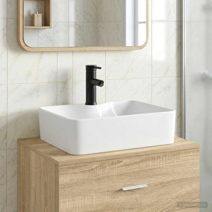 Bathroom Wash Basin Matte Black 48.5 x 37.5 x 13 cm Metal