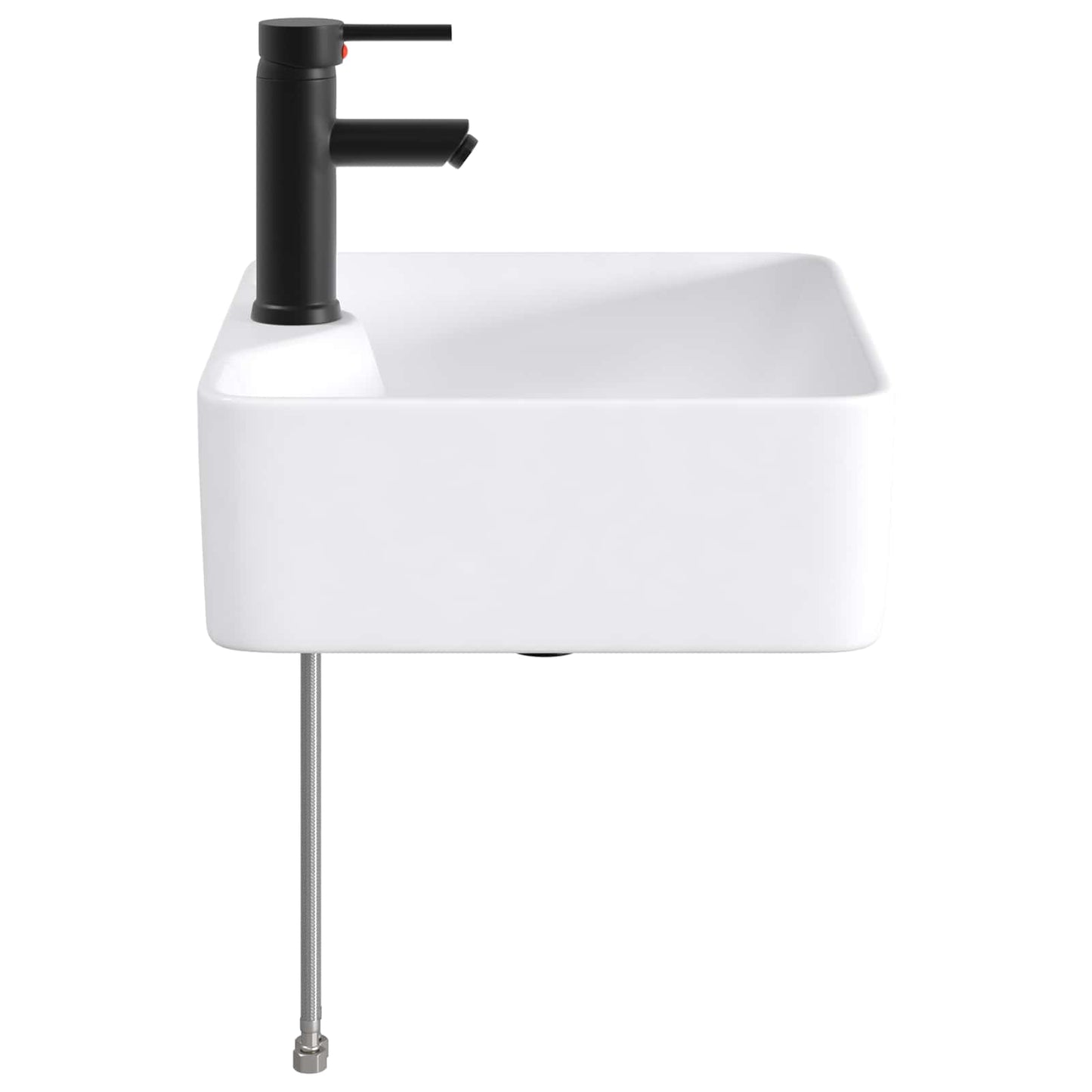 Bathroom Wash Basin Matte Black 48.5 x 37.5 x 13 cm Metal