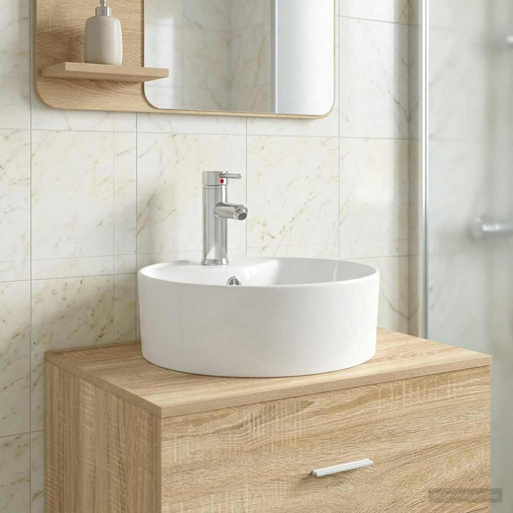 Bathroom Wash Basin Chrome 40.5 x 40.5 x 15 cm Metal