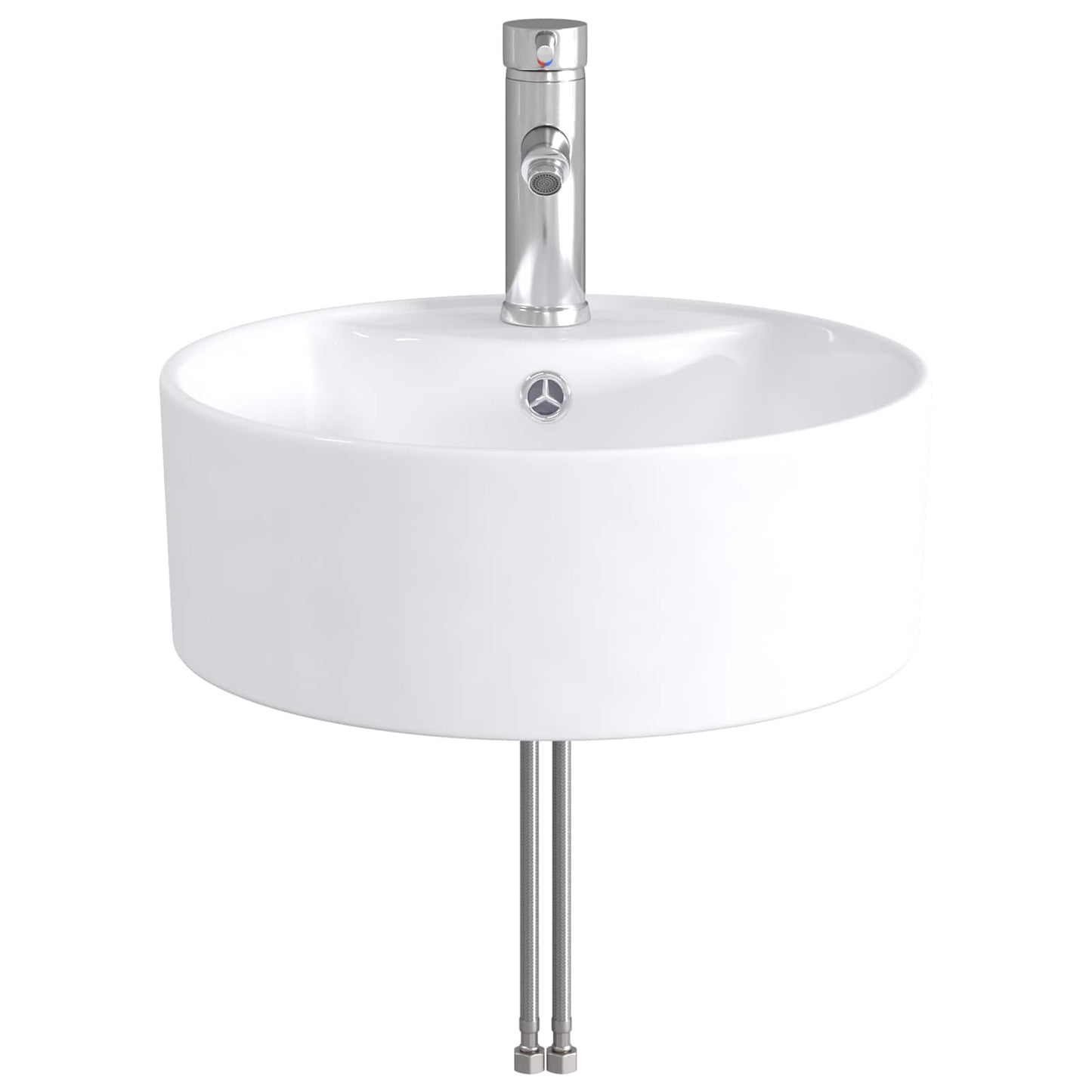 Bathroom Wash Basin Chrome 40.5 x 40.5 x 15 cm Metal