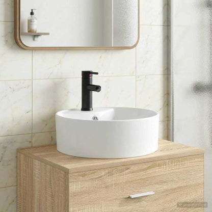 Bathroom Wash Basin Matte Black 40.5 x 40.5 x 15 cm Metal