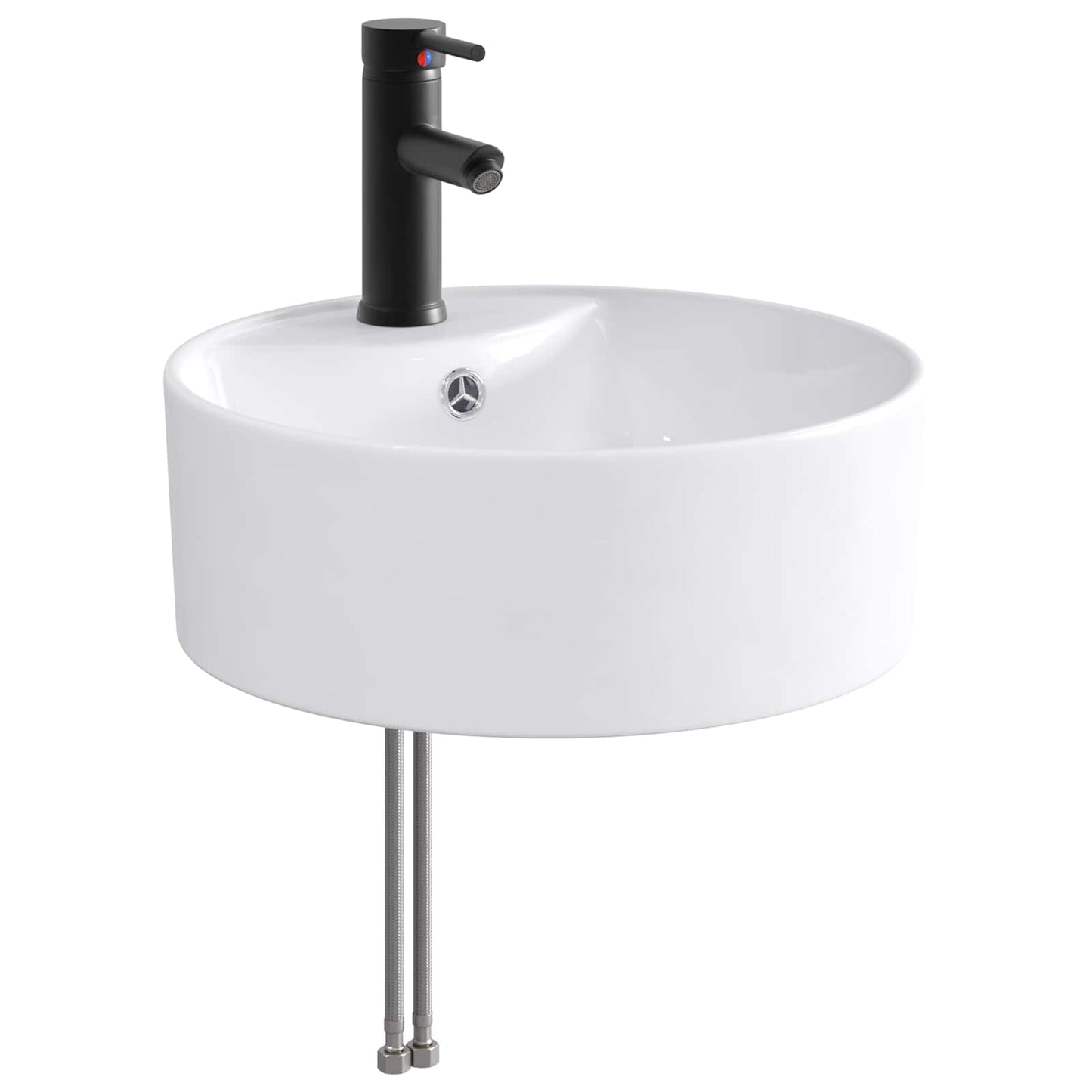 Bathroom Wash Basin Matte Black 40.5 x 40.5 x 15 cm Metal