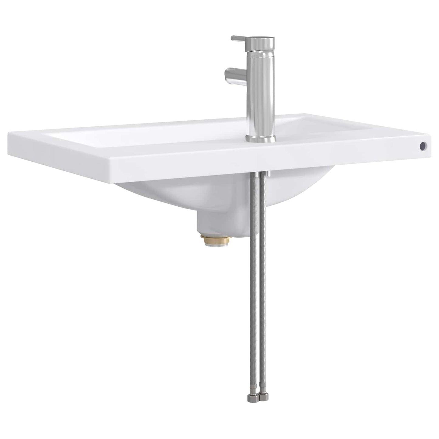 Bathroom Wash Basin Chrome 61 x 40 x 16.5 cm Metal