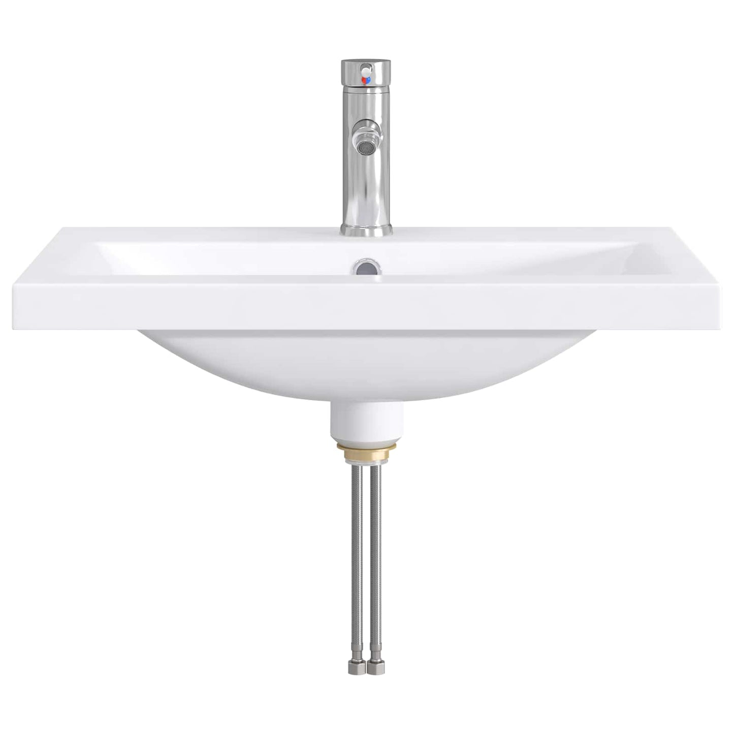 Bathroom Wash Basin Chrome 61 x 40 x 16.5 cm Metal