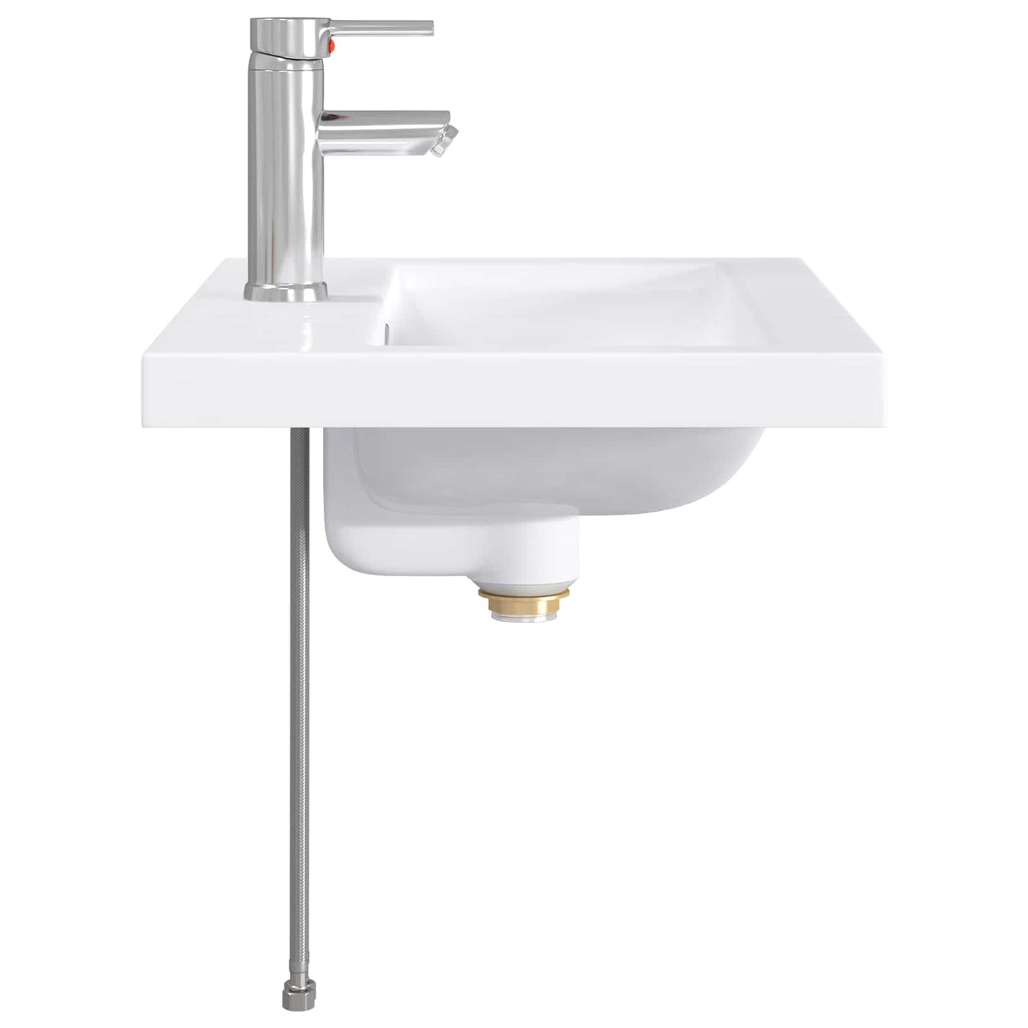 Bathroom Wash Basin Chrome 61 x 40 x 16.5 cm Metal