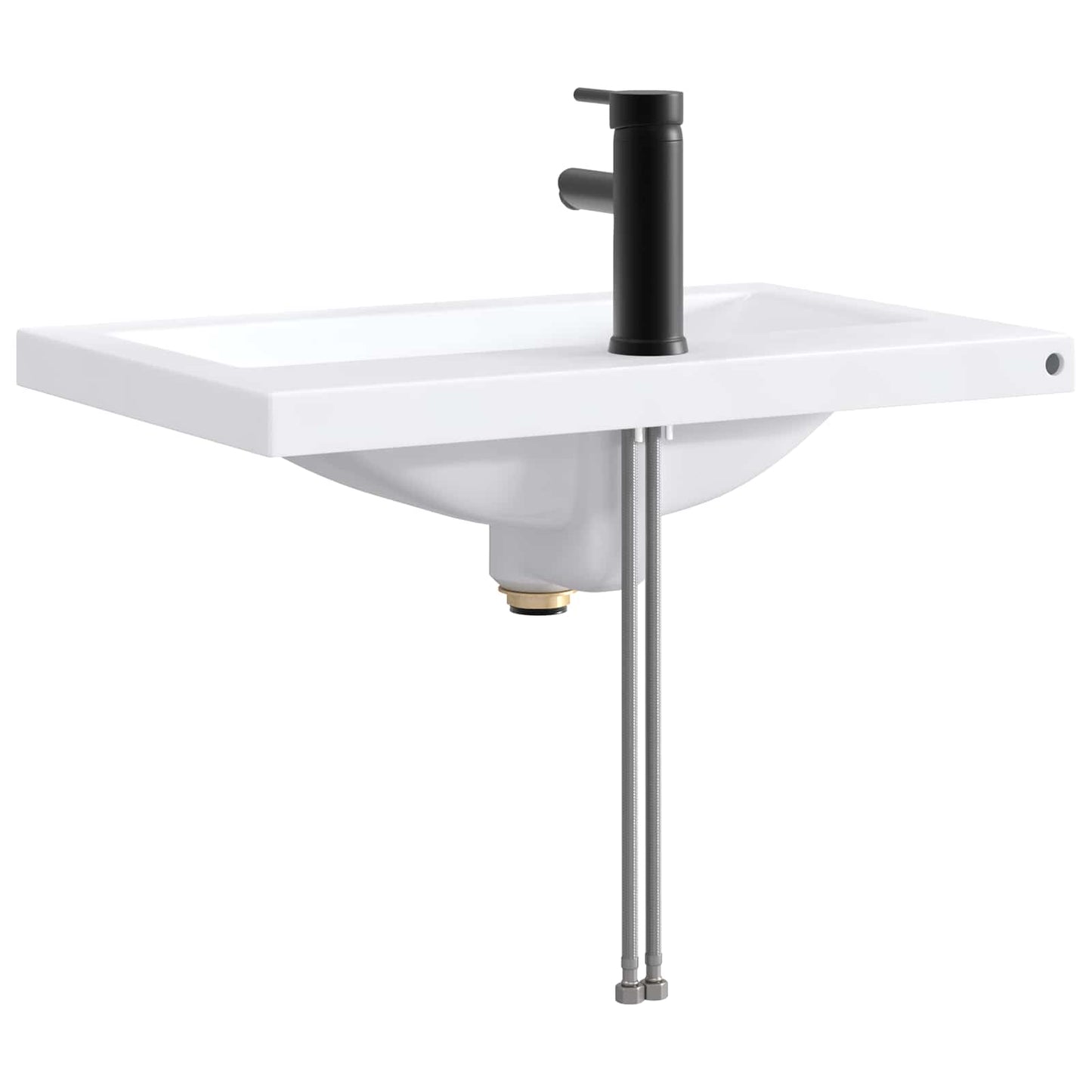 Bathroom Wash Basin Matte Black 61 x 40 x 16.5 cm Metal