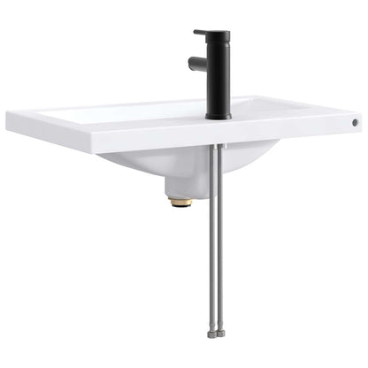 Bathroom Wash Basin Matte Black 61 x 40 x 16.5 cm Metal