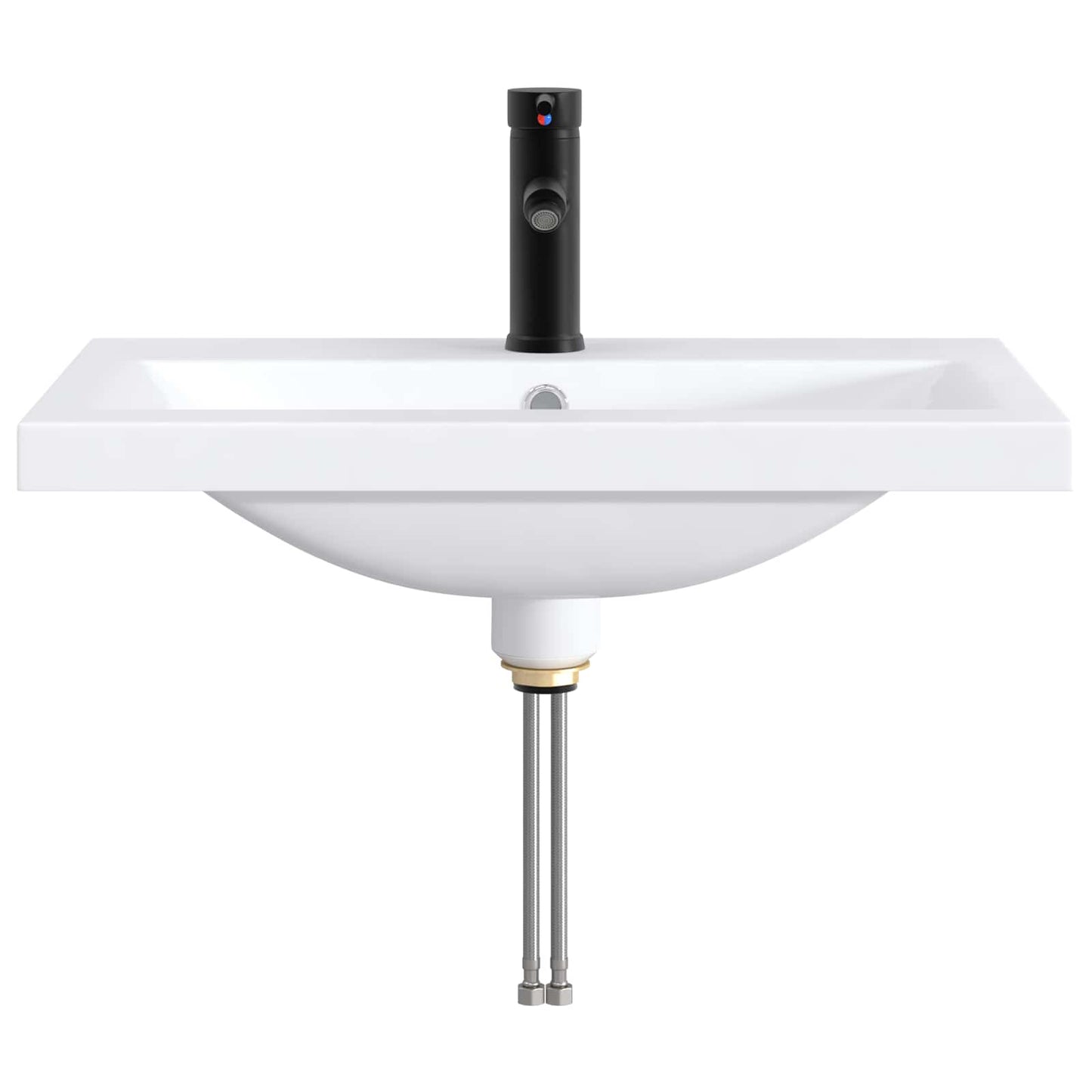 Bathroom Wash Basin Matte Black 61 x 40 x 16.5 cm Metal