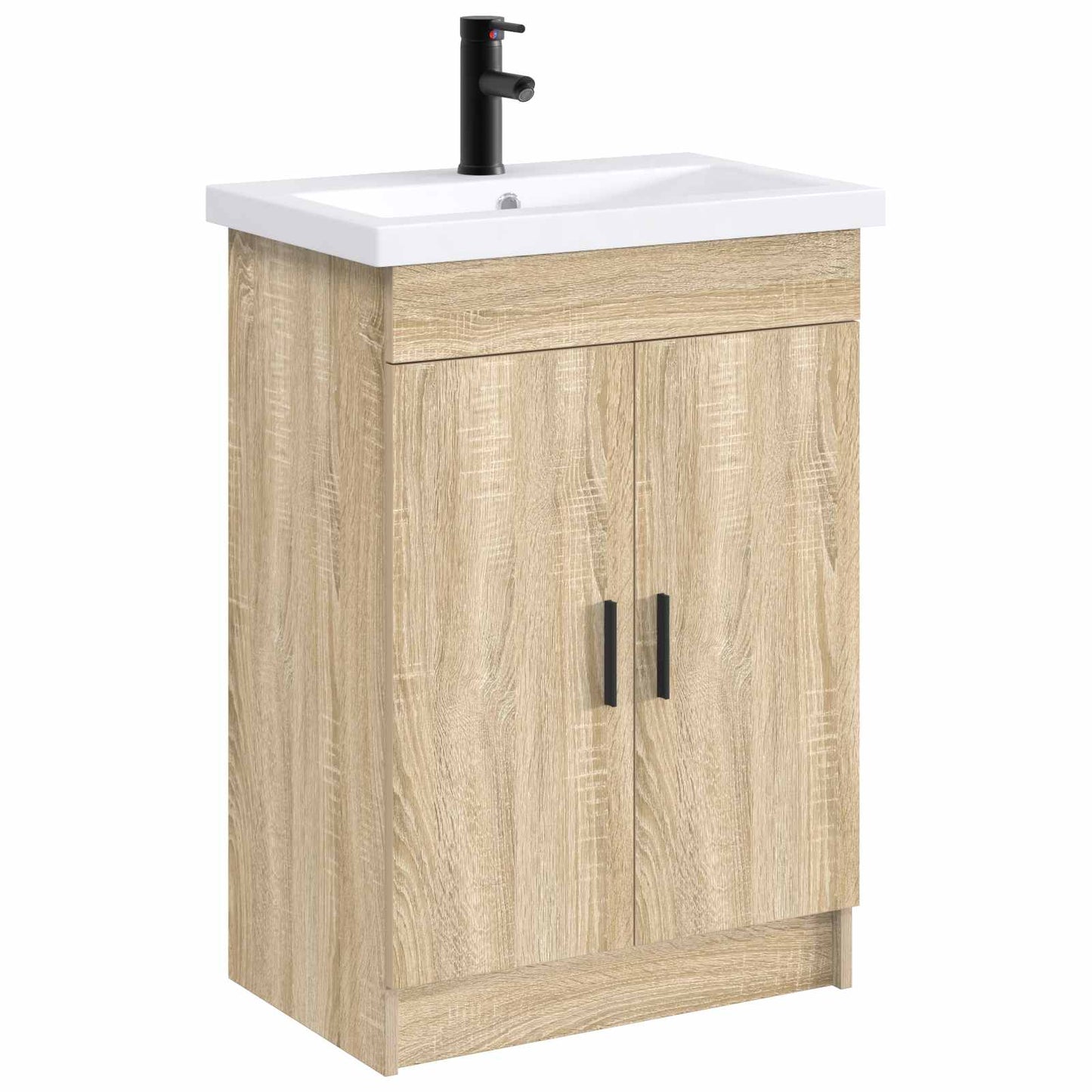 Bathroom Wash Basin Matte Black 61 x 40 x 16.5 cm Metal