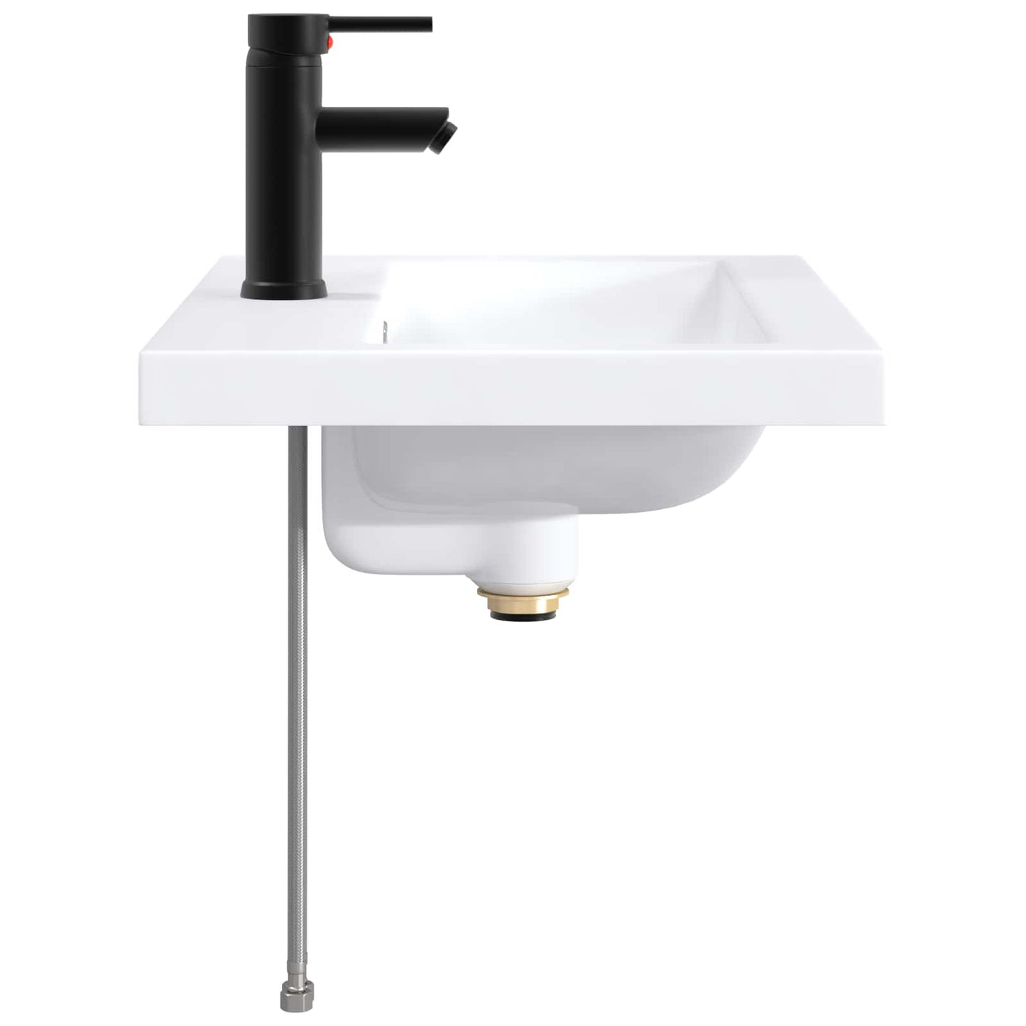 Bathroom Wash Basin Matte Black 61 x 40 x 16.5 cm Metal