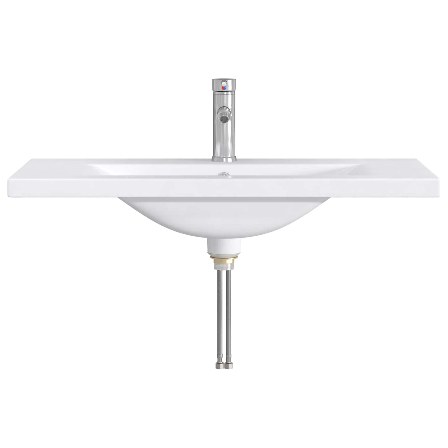 Bathroom Wash Basin Chrome 81 x 40 x 17.5 cm Metal