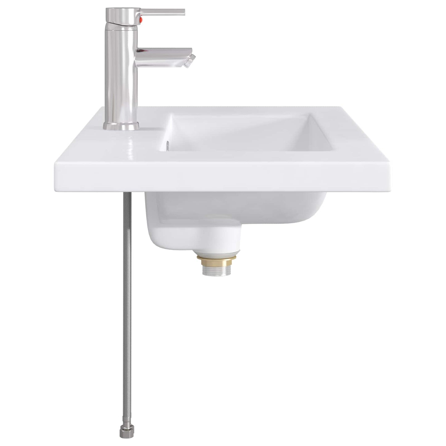 Bathroom Wash Basin Chrome 81 x 40 x 17.5 cm Metal