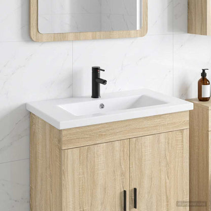Bathroom Wash Basin Matte Black 81 x 40 x 17.5 cm Metal