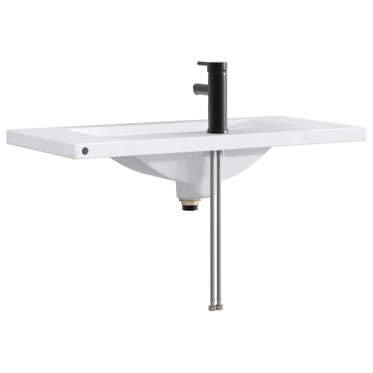 Bathroom Wash Basin Matte Black 81 x 40 x 17.5 cm Metal