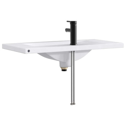 Bathroom Wash Basin Matte Black 81 x 40 x 17.5 cm Metal