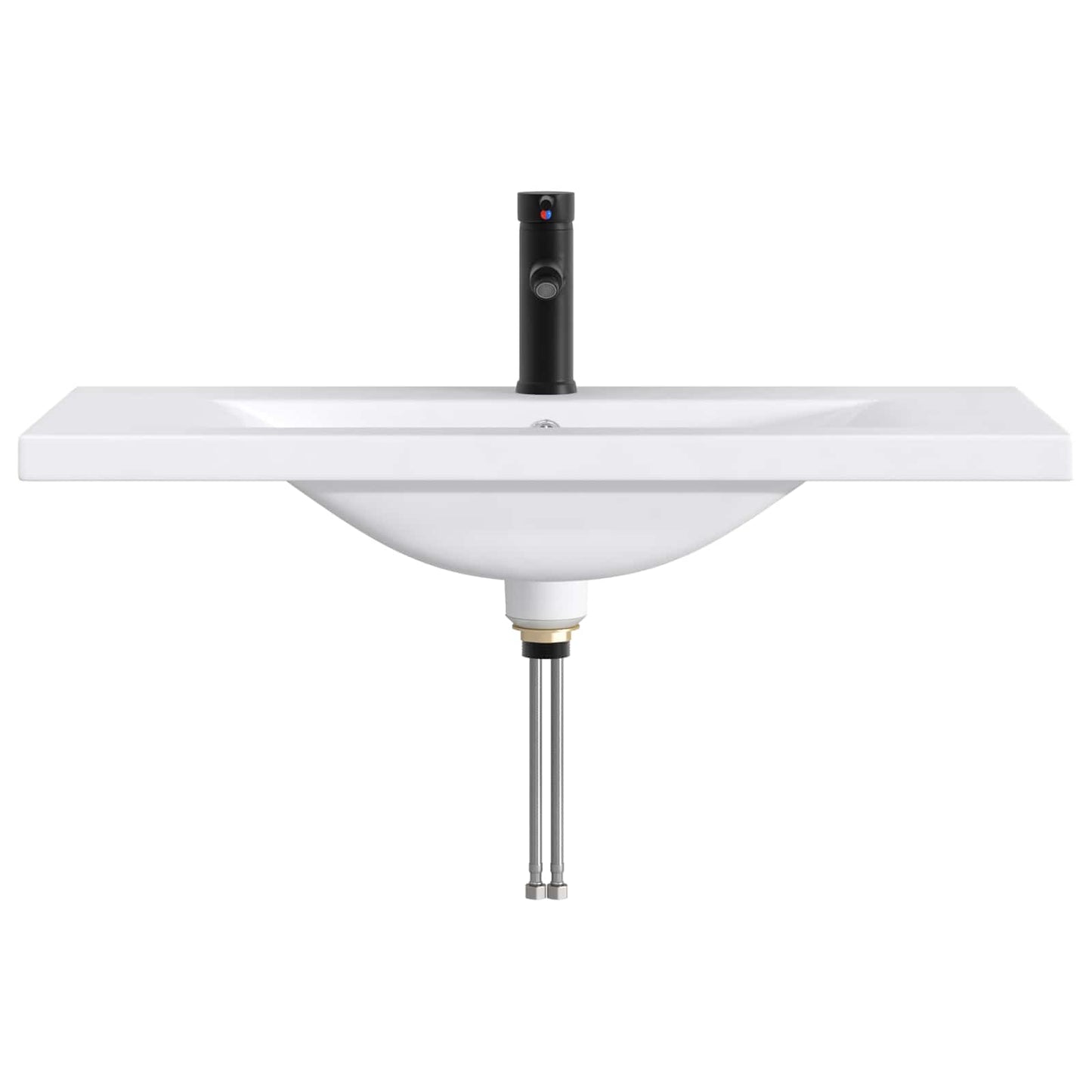Bathroom Wash Basin Matte Black 81 x 40 x 17.5 cm Metal