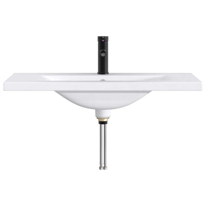 Bathroom Wash Basin Matte Black 81 x 40 x 17.5 cm Metal