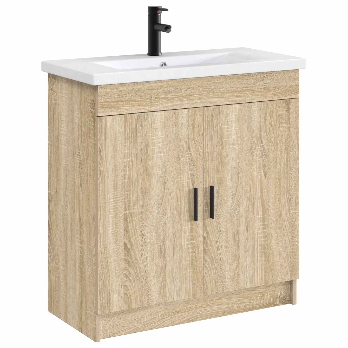 Bathroom Wash Basin Matte Black 81 x 40 x 17.5 cm Metal