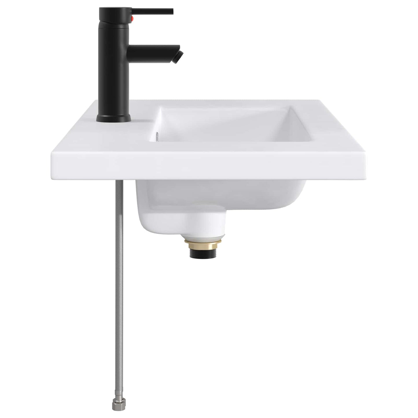 Bathroom Wash Basin Matte Black 81 x 40 x 17.5 cm Metal