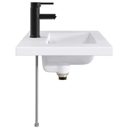 Bathroom Wash Basin Matte Black 81 x 40 x 17.5 cm Metal