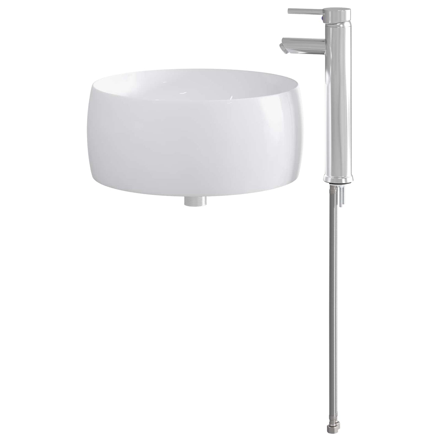 Bathroom Wash Basin Chrome 38.5 x 38.5 x 16 cm Metal
