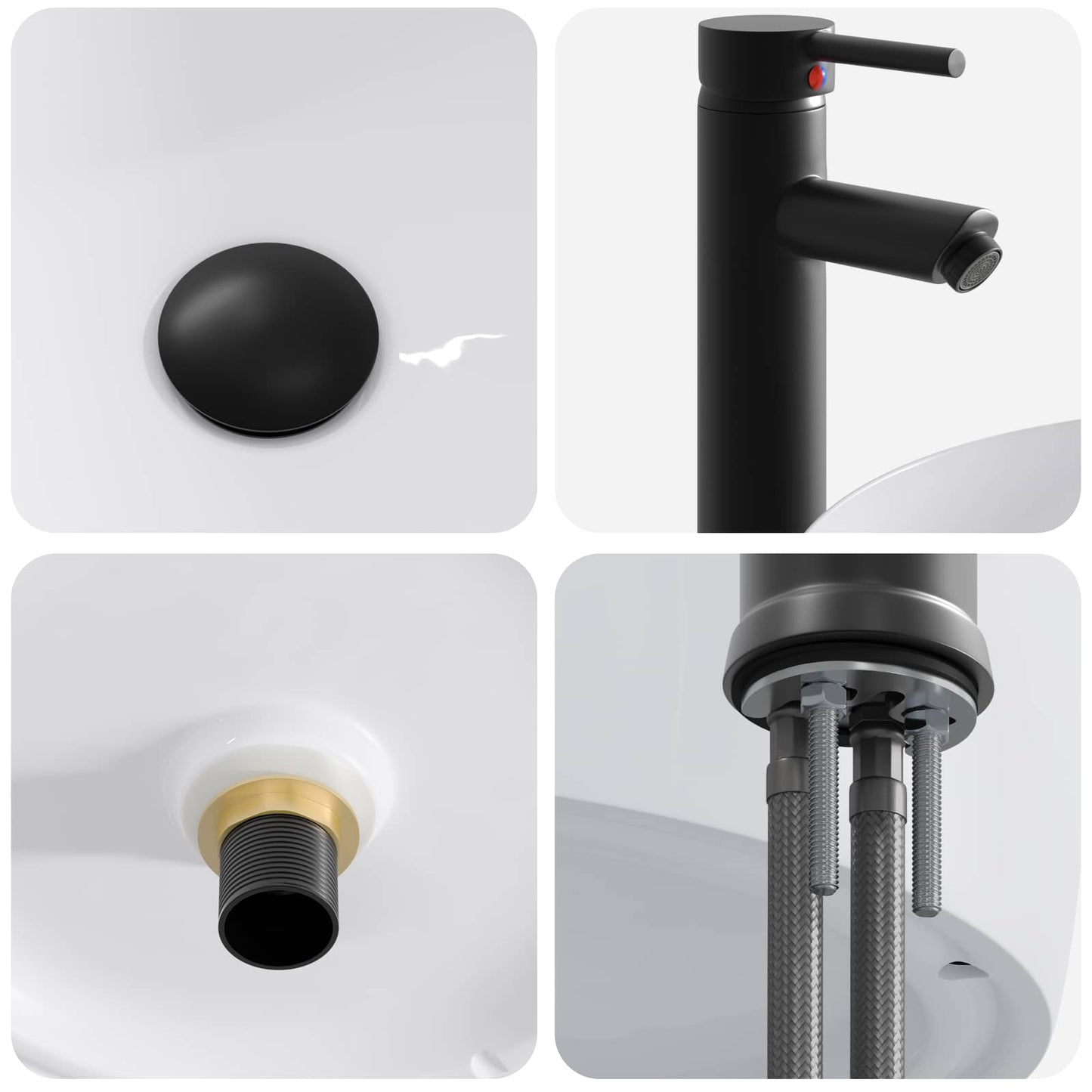 Bathroom Wash Basin Matte Black 38.5 x 38.5 x 16 cm Metal